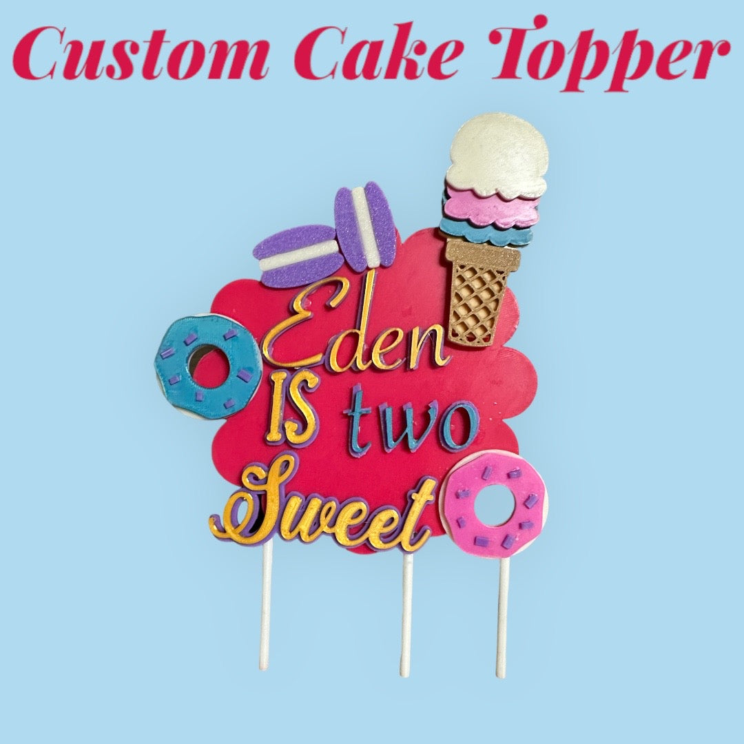 Eden is TWO Sweet cake topper