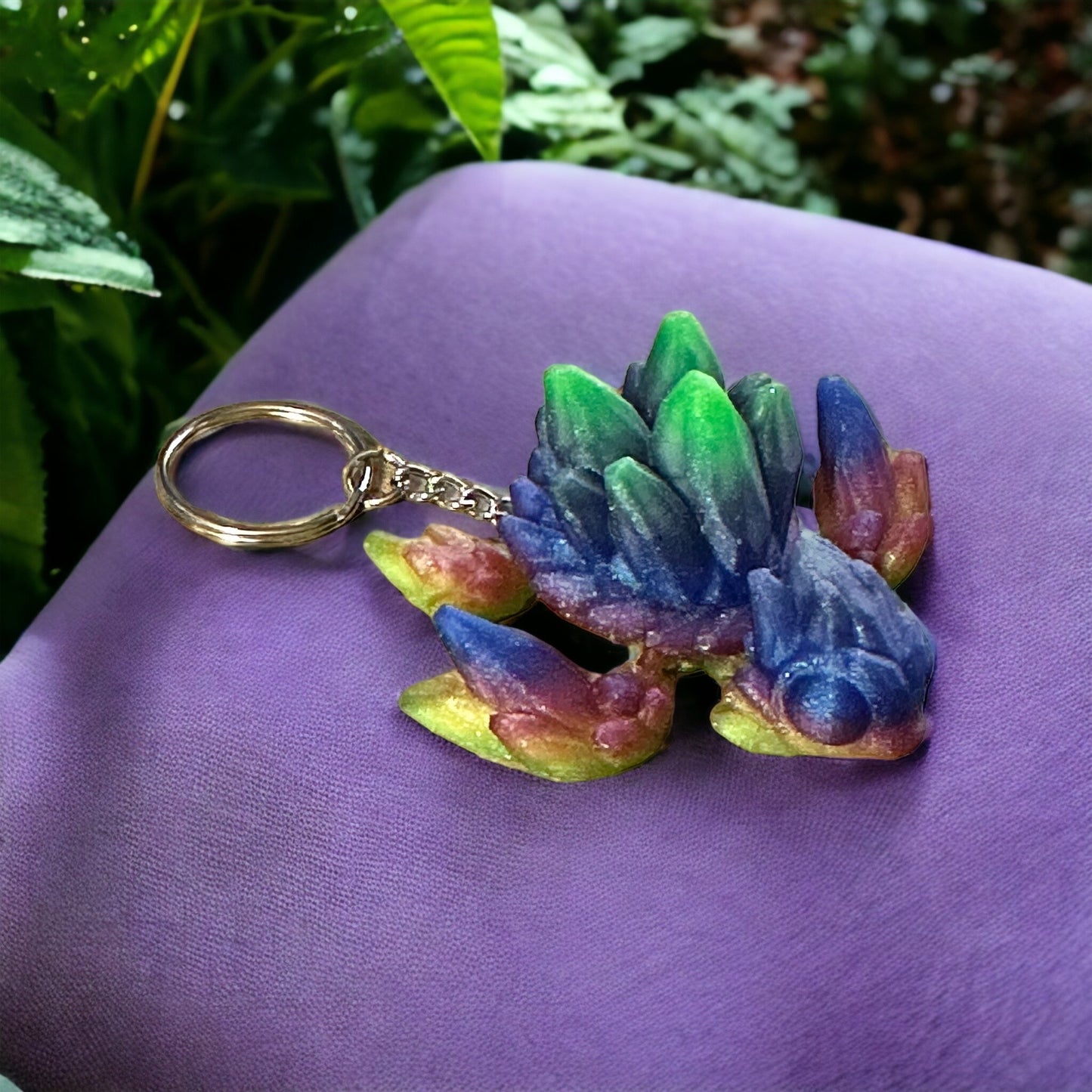 Gemstone Turtle Keychain